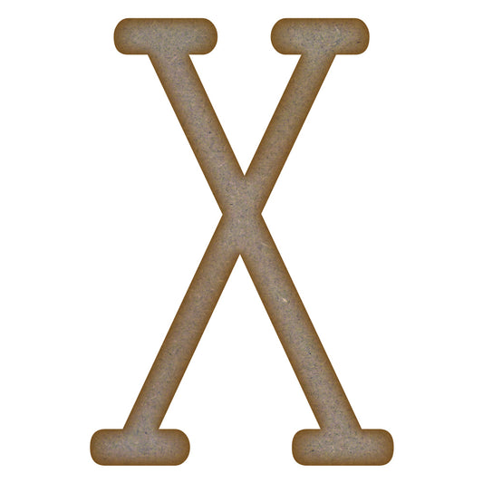 Letter X MDF Laser Cut Craft Blanks in Various Sizes (mm x 90mm)