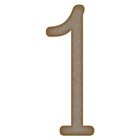 Number 1 MDF Laser Cut Craft Blanks in Various Sizes (mm x 90mm)