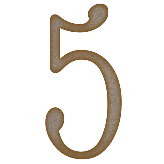 Number 5 MDF Laser Cut Craft Blanks in Various Sizes (mm x 90mm)