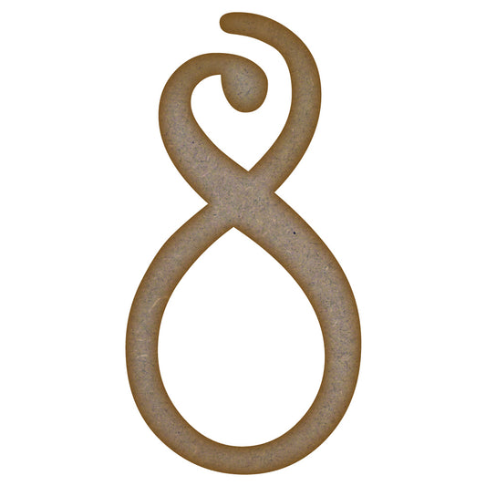 Number 8 MDF Laser Cut Craft Blanks in Various Sizes (mm x 90mm)