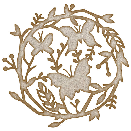 Butterfly Leaves Plaque MDF Laser Cut Craft Blanks in Various Sizes