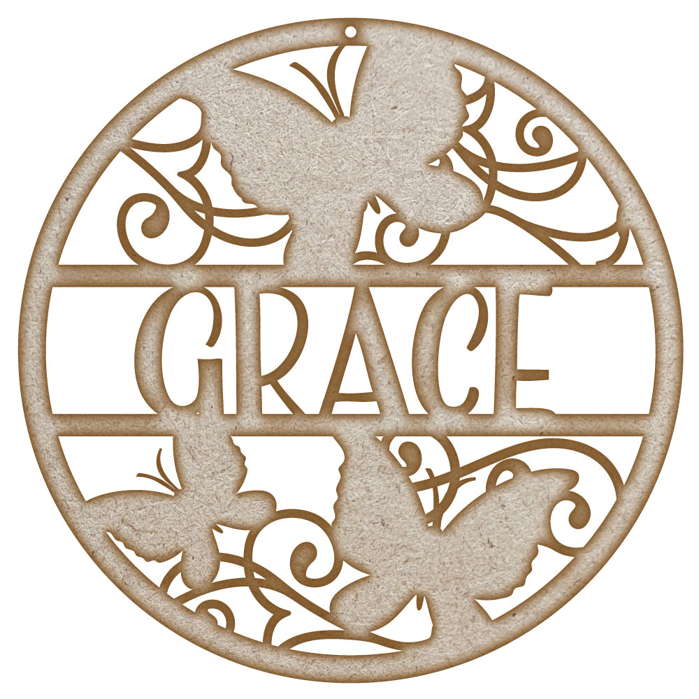 Butterfly Name Sign MDF Laser Cut Craft Blanks in Various Sizes