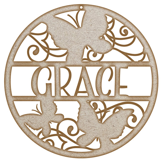 Butterfly Name Sign MDF Laser Cut Craft Blanks in Various Sizes