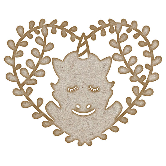 Leaf Unicorn Heart MDF Laser Cut Craft Blanks in Various Sizes