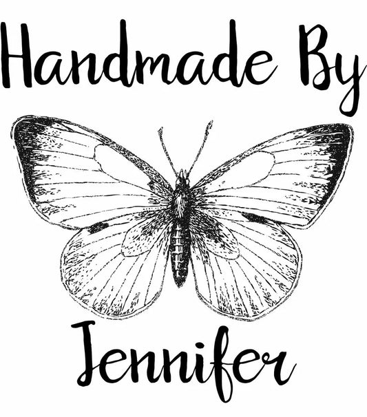 Personalised Laser Cut Rubber Stamp - Handmade By: Vintage Butterfly